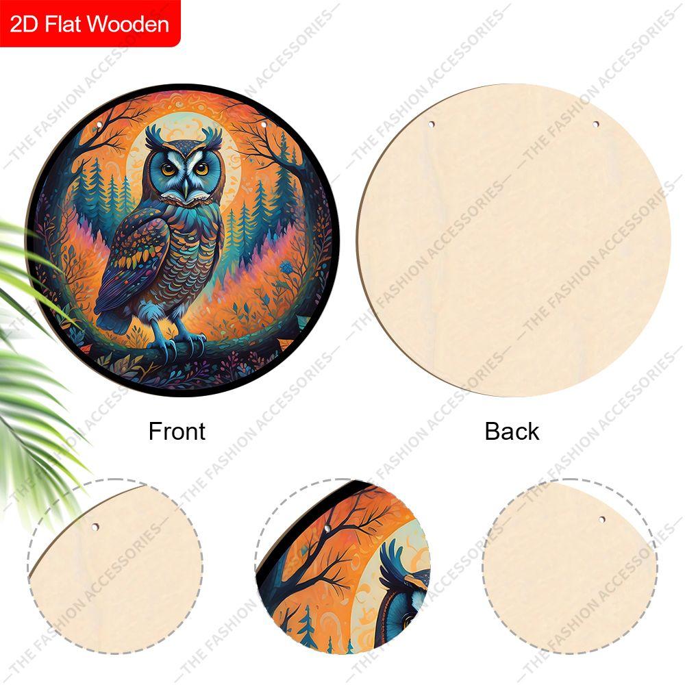 2D Plane Hanging Decorative Signs, Interior Wall or Door Decoration, Garden Decoration, Owl Pattern, Interesting Gifts for Family and Friends