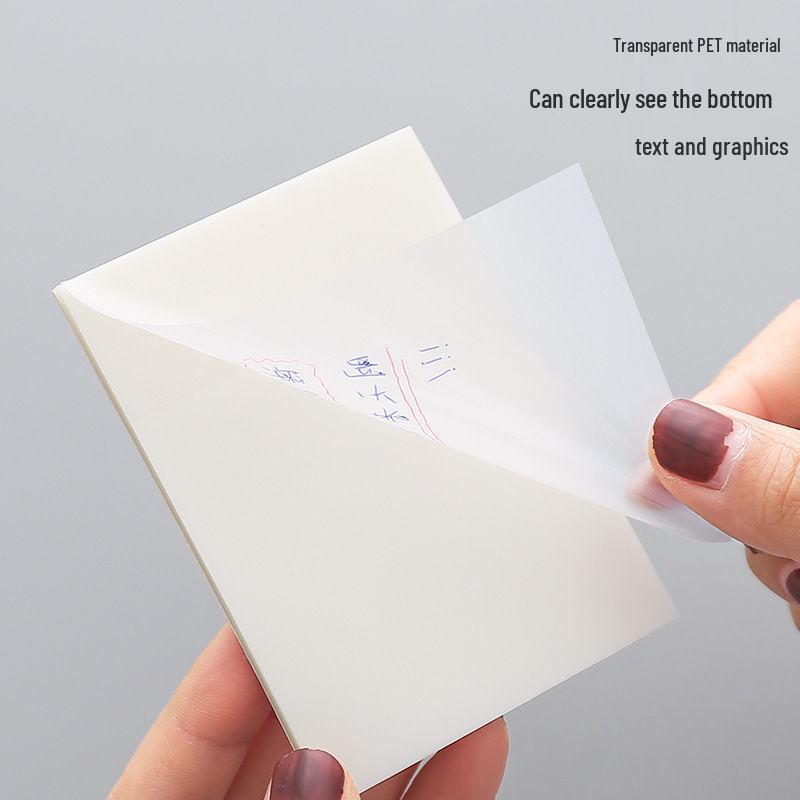 Tearable Transparent Sticky Notes - Minimalist Memo Stickers for Students (Reusable Strips)