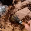 YWDL Natural Bristle Coffee Machine Cleaning Brush Black Walnut Wood Coffee Grinder Brush Kitchen Espresso Maker Cleaner Tool