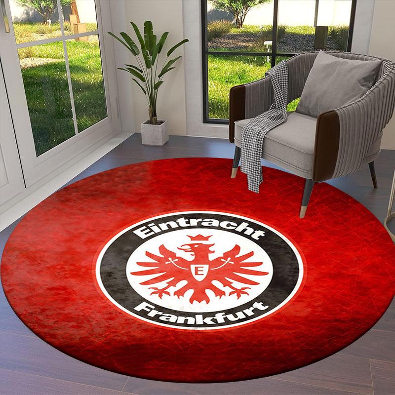 Eintracht Frankfurt Round Area Rug,Carpet Rug for Living Room Bedroom Sofa Playroom Decor,Non-slip Floor Mat