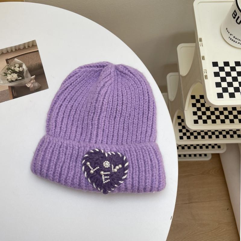 Love Loose Knitted Woolen Hat Women's Autumn and Winter Ear Protection Warm Hat