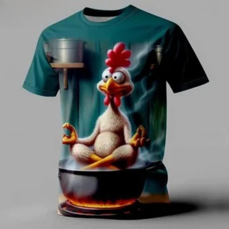 Nouveau T-shirt d'été pour homme avec impression numérique 3D personnalisée Animal Mode Confortable Lâche Grande Taille Col Rond Manches Courtes