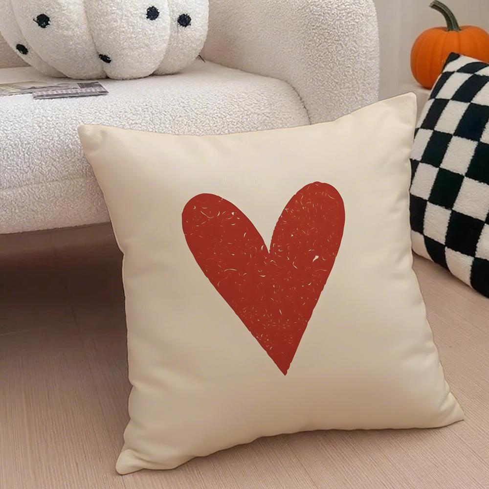 Heart Shape Cushion Cover Throw Pillow Cover Hidden Button Durable Polyester Chair Cushion