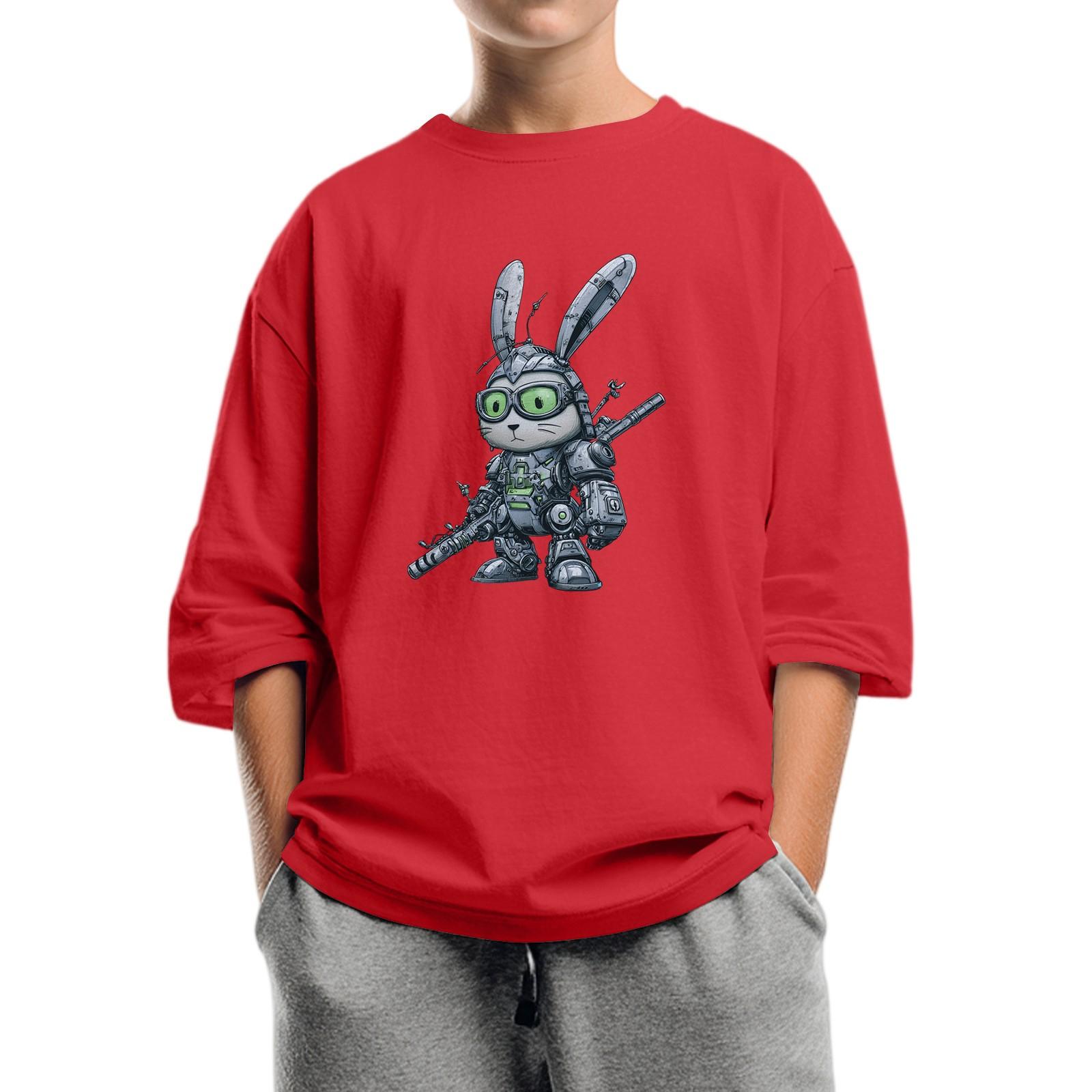 

Children s Fashion Printed Round Neck Seven Sleeve Top Casual T-Shirt 160 червоний