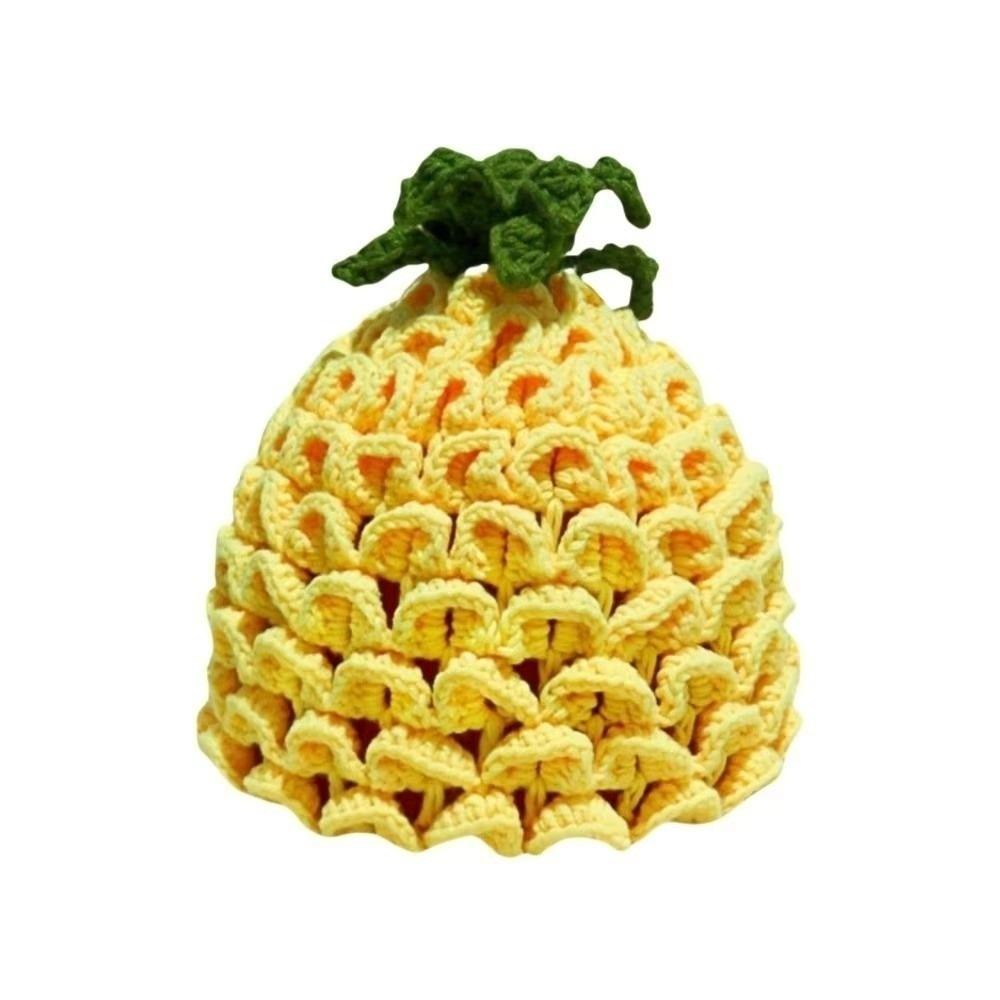 Thick Knitted Fruit Hat Soft Skiing Hat Novelty Strawberry Pullover Cap Winter Head Accessory