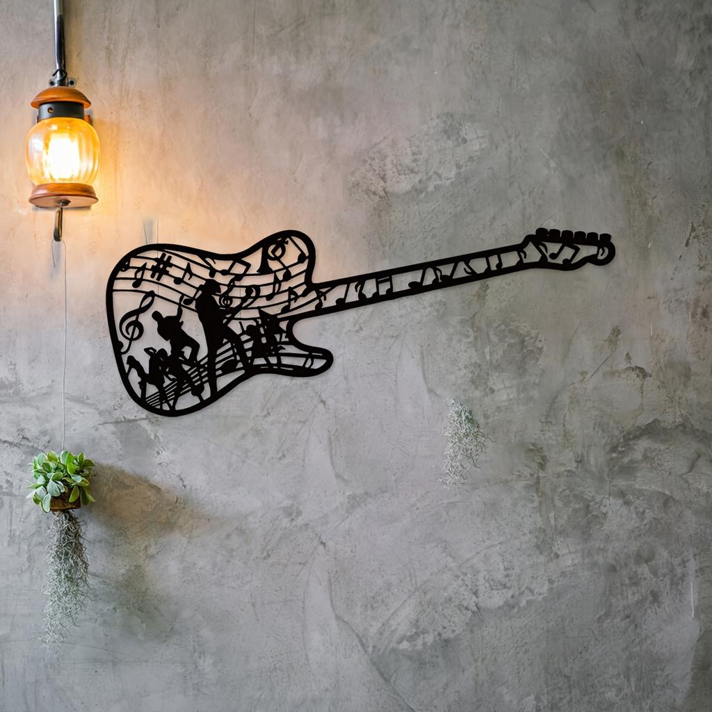 Stylish Guitar Wall Decor, Music Lover Gift, Home Art, Scene Theme Party Halloween Christmas New Year