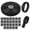 50mm Wide X 5m Roll, Integrated Hook-and-loop Fastener Cable Ties with 25 Plastic Slide Buckles, Nylon Hook-and-loop Fastener Tape, Freely Cuttable