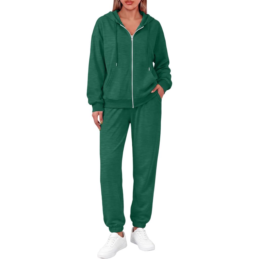 Women's Fashion Comfortable Hoodie Jacket Set for Winter Casual Wear