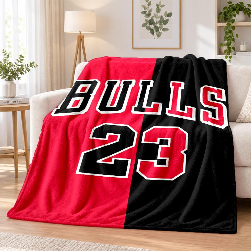 Chicago Bulls Flannel Throw Blanket Soft Warm Cozy For Sofa Bed Indoor Home Bedroom Use