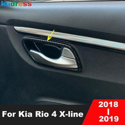 Auto Innen Türgriff Schale Abdeckung Zierleiste Für Kia Rio 4 X-line 2018 Kohlefaser Innenverkleidungen Zubehör