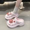 Cute Cartoon Rabbit Hole Shoes Women's Outer Wear 2025 Spring and Summer Thick-soled Versatile Non-slip Beach Bag Head Sandals