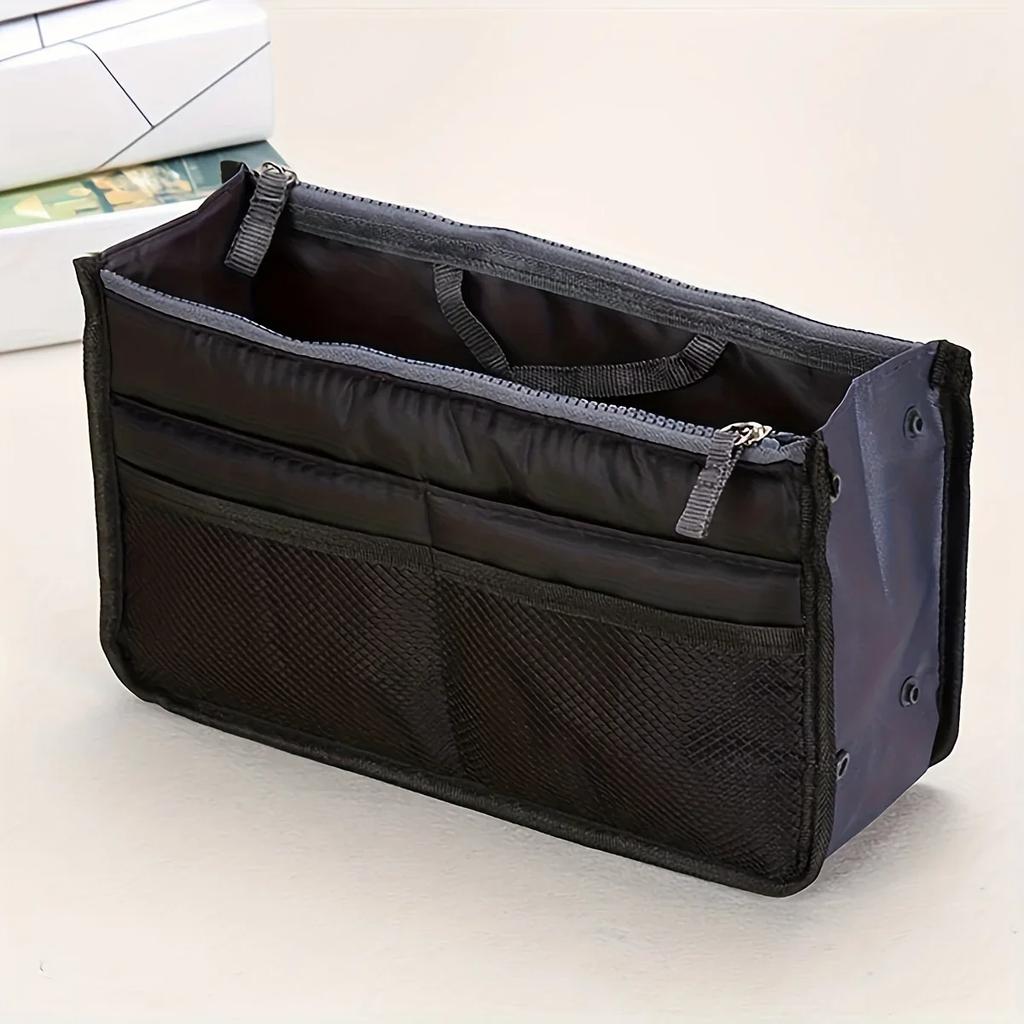 Damen Kosmetik Organizer Tasche Nylon Reiseeinsatz Organizer Handtasche Faltbar Große Kapazität Einsatz Tasche Futter Make-up Tragetasche