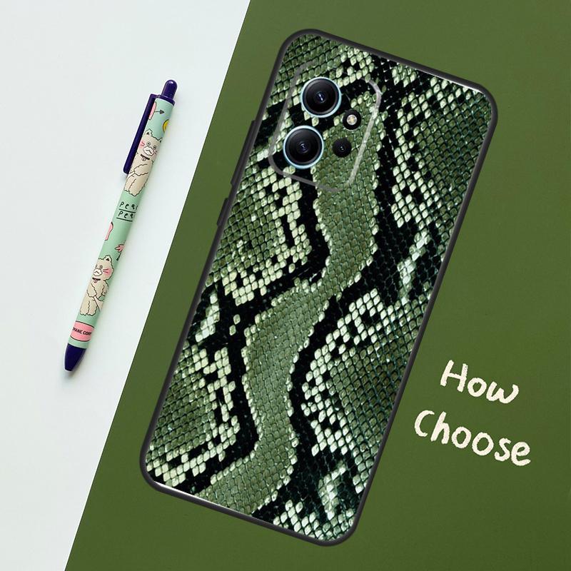 Snake Skin Print Case For Xiaomi Redmi Note 13 11 10 12 14 15 Pro Plus Cover For Redmi 15 14C 10C 13C 12C 15C