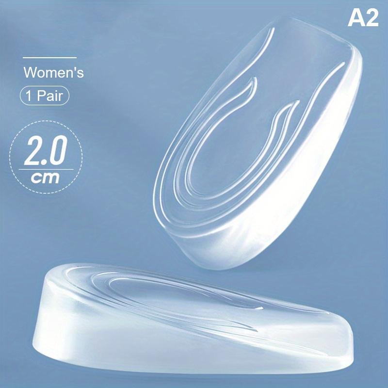 1 Pair Silicone Transparent Heel Lift Insoles - Invisible Arch Support Pads for Women, Adjustable Height Comfortable Half Insoles for Shoes