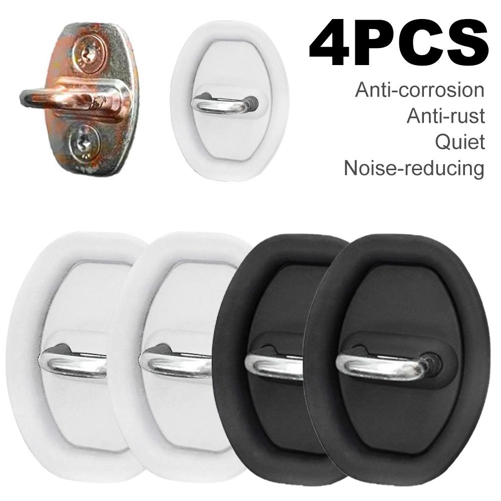4Pcs Door Handle Cover Silicone Vehicle Door Locks Guard Stopper Car Door Mute Damping Cushion Anti-Collision Protective Cover
