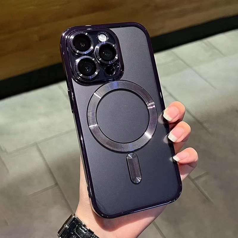 Luxury Magnetic For Magsafe Wireless Charge Plating Clear Case For iPhone 11 12 13 14 15 16 Pro Max Shockproof Silicone Cover