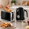 Kettle and Toaster Set with Thermometer, 1.7 L, 2200 W Kettle, 2-Slice Toaster with 7 Browning Levels
