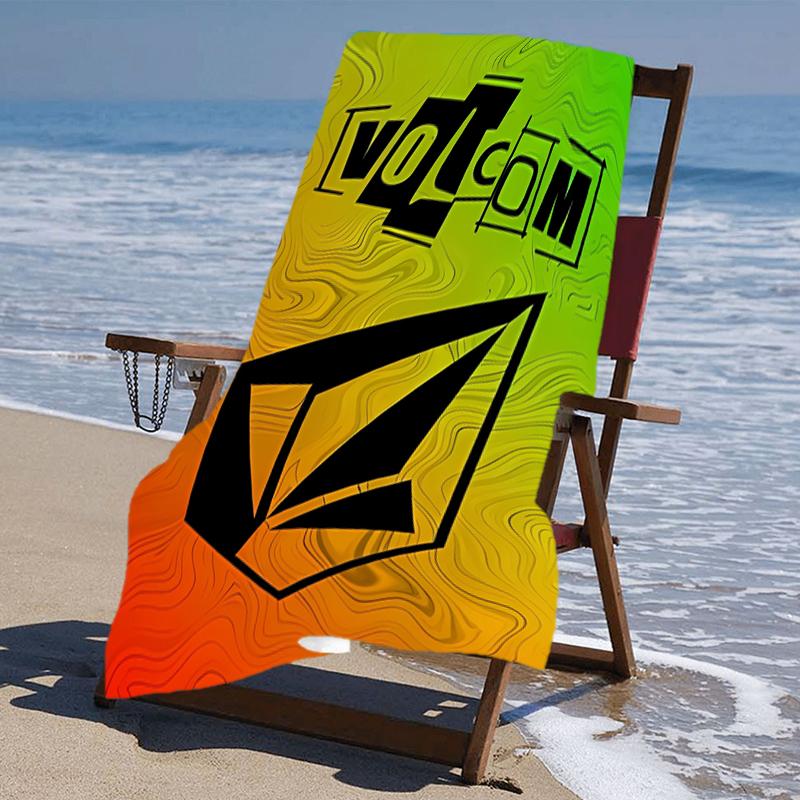 proof beach towel with a V-VOLCOM LOGO1 pattern - soft,absorbent,quick-drying,machine washable - perfect for swimming,camping,bathing