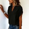 Tops de Primavera para Mujer Cuello en V Camisas de Verano para Mujer Casual Corte Holgado Camisas de Verano para Mujer Manga Corta Blusa Tops Elegantes para Mujer