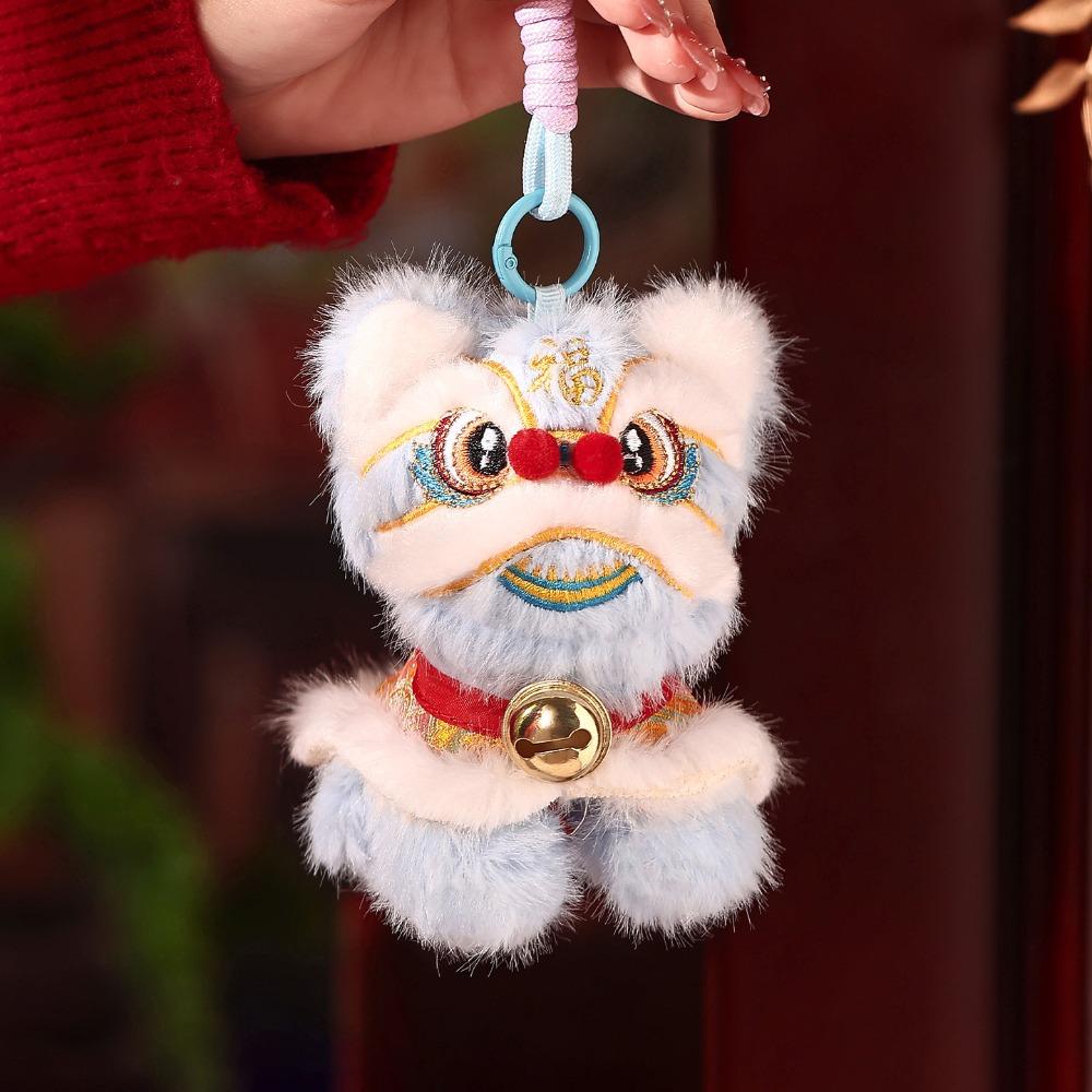 Cartoon Lion Dance Keychain Awakened Lion Chinese New Year Gift  Bag Hanging Accessories