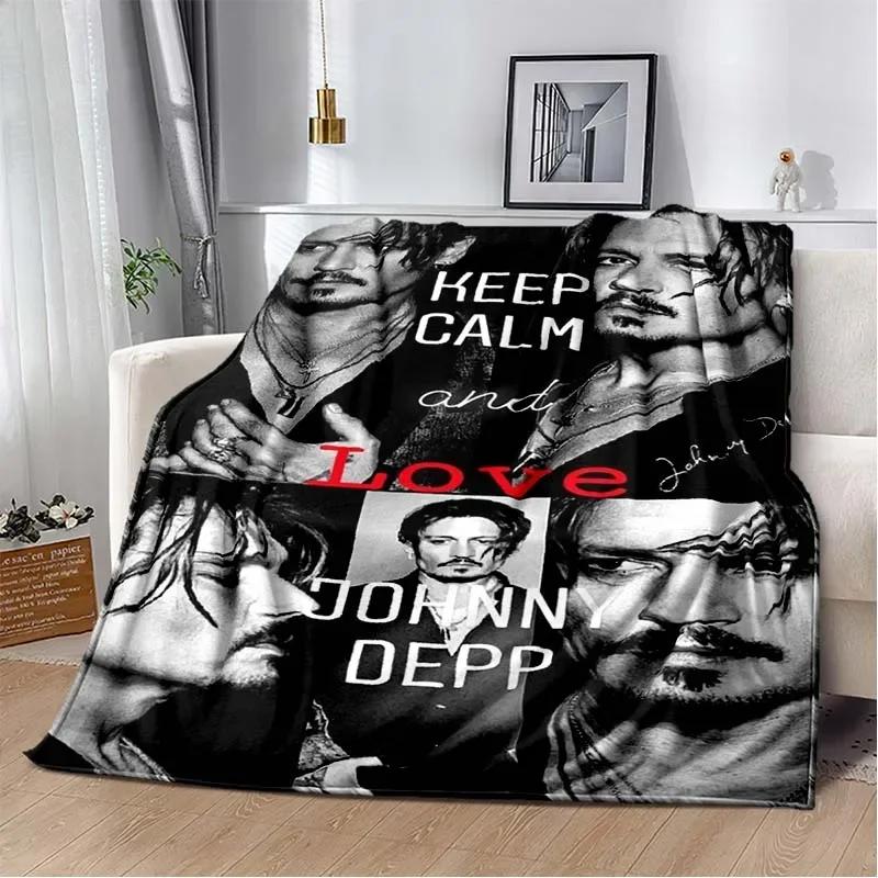 Johnny Depp Pattern Throw Blanket Light Weight Blanket for Living Room Bedroom Kidsroom Warm Blanket Christmas Gift