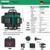 12-Line Green Laser Level with Infrared, Outdoor Strobe, Wall & Floor Mount, Automatic Leveling, Water-Resistant
