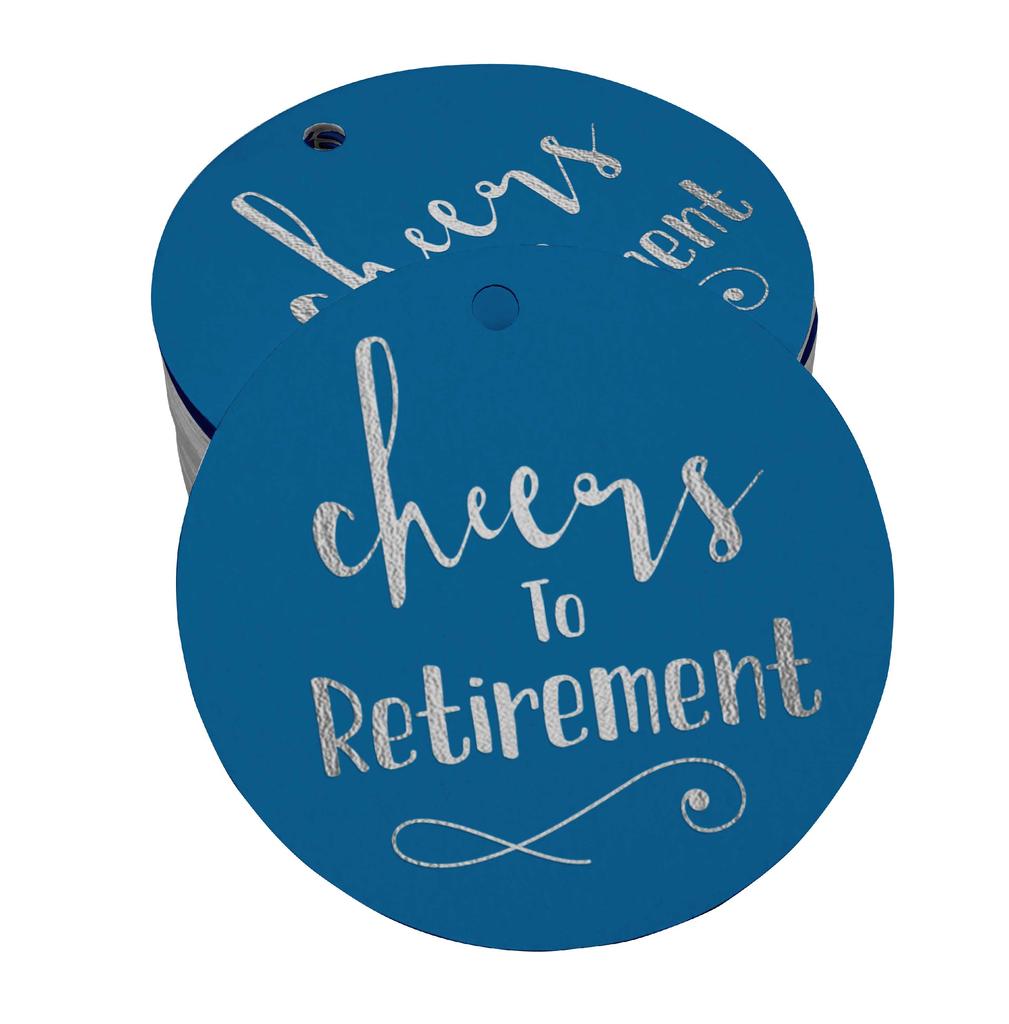 Inkdotpot Pack Of 100 Real Gold Foil Paper Tags Cheers To Retirement Favor Hang
