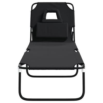 Folding Sun Lounger Oxford Fabric & Powder Coated Steel