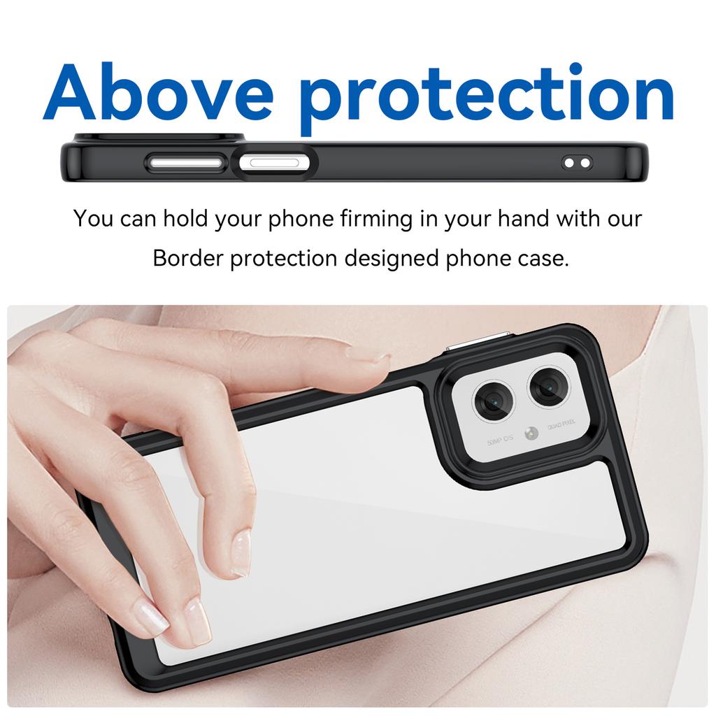 Für Motorola Moto G55 5G Hülle TPU + Acryl Schutz Klar Handyhülle