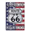 Vintage USA Route 66 Sign Metal Tin Plate Bar Pub Club Man Cave Wall Decoration Plaque Retro Poster Home Decor 30X20CM