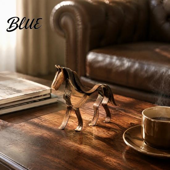 Artistic Study Room Ornament Vintage Metal Horse Figurine Handcrafted Rustic Sculpture Art Statue Sophisticated Living Decor Modern Desktop for Home