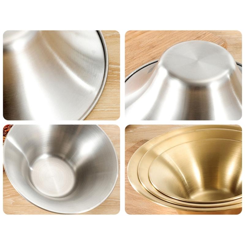 Stainless Steels Bowl Antiscalding Mixing Salad Bowl Noodles Pot Kitchen Serving Bowl for Restaurant Home Part Enduring
