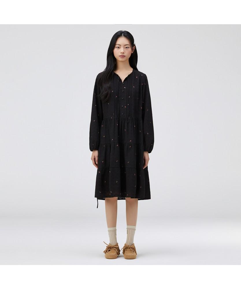 THURSDAY ISLAND Flower Print Eyelet Dress_T262Mop132W