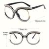 1pc Rhinestone Glasses Fashion Women Men Oversized Glasses Party Nightclub Glasses