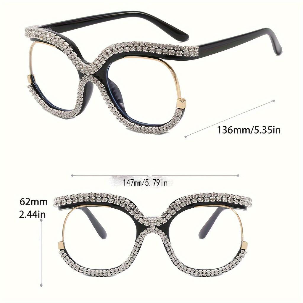 1pc Rhinestone Glasses Fashion Women Men Oversized Glasses Party Nightclub Glasses
