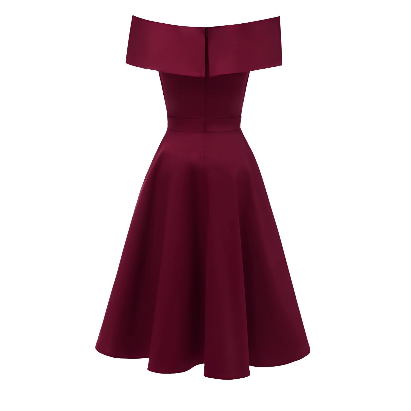 Женские платья с открытыми плечами для женщин Коктейльное платье трапециевидной формы — фото 5