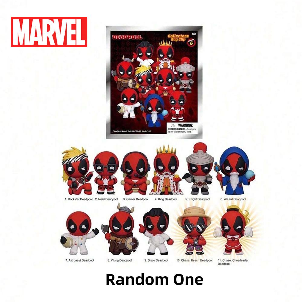 1PC Marvel Officially Licensed Deadpool 3D Figurine Blind Box Bag Clip Anime Figure High Quality Keychain Anime Collector Backpack Kering