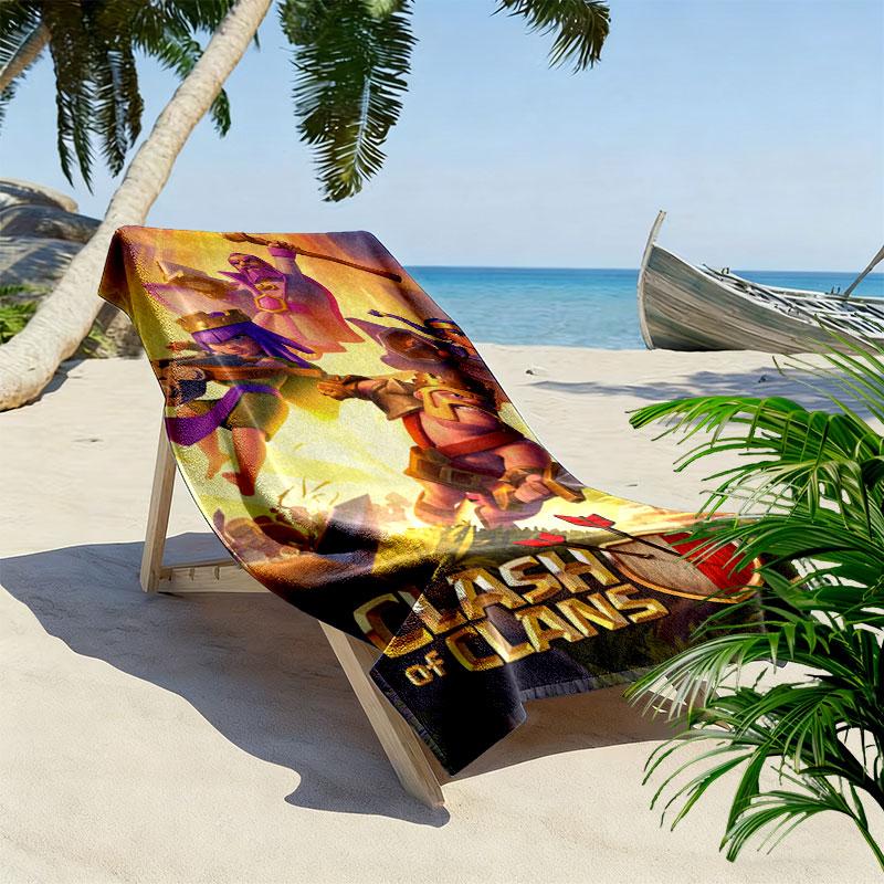 Clash of Clans game Print Beach Towel, Large Soft Quick Dry Towel for Beach Camping Swimming