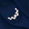 Brooch Pin, Curved Design Imitation Pearl Lapel Pin, Pearlescent Texture Badge for Coats Shirts Scarves Accessories