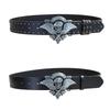 Gothic Punk Skull Waist Belt Adjustable PU Leather Strap Metal Waist Ornament Sash For Festival Daily Wear