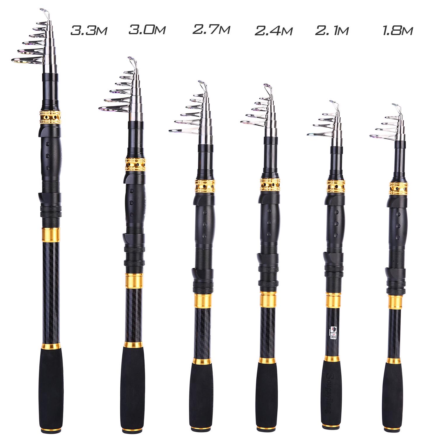 

Телескопическая удочка из углеродного волокна с катушкодержателем с ЧПУ Портативные выдвижные удочки 2.4m