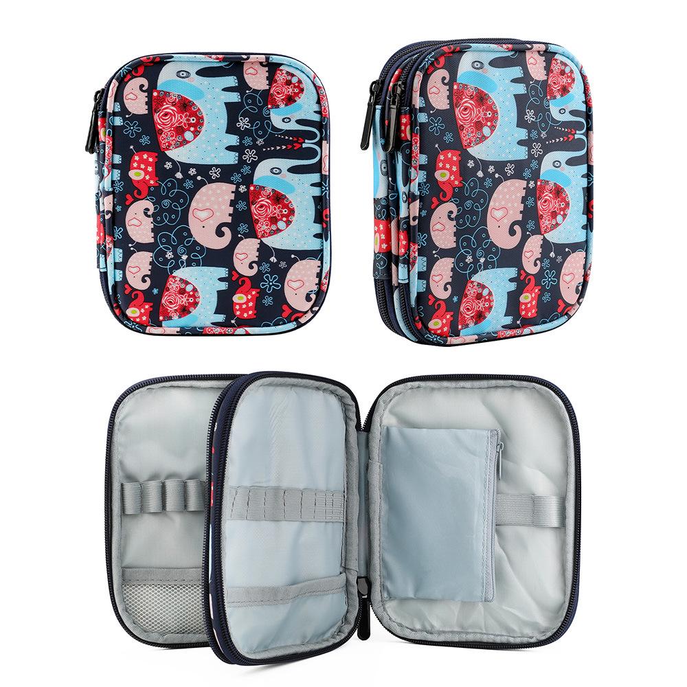 Dwuwarstwowa zapinana na zamek torba szydełkowa na narzędzia dziewiarskie