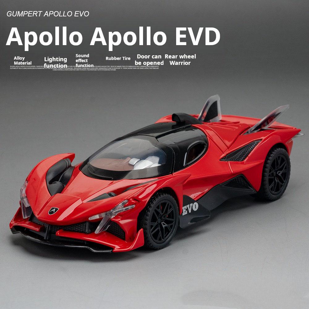 1:32 Scale Apollo EVO Car Toy Models Alloy Diecast Sports Cars Pull Back Sound Light 2 Doors Opened Racing Vehicles Gift for Kid