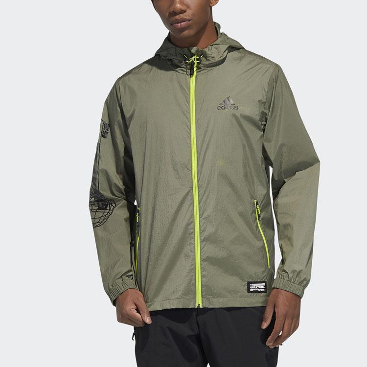 Adidas Outdoor Sports Casual Hooded Jacket Men Jackets Green HB8916