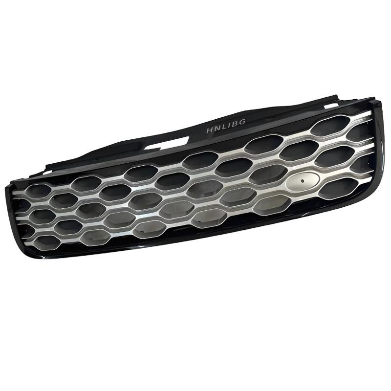 Kompatibel mit 2020 Land Rover Discovery 5: Schwarzer Rand Silbernes Netz Frontstoßstangen-Kühlergrill LR142423