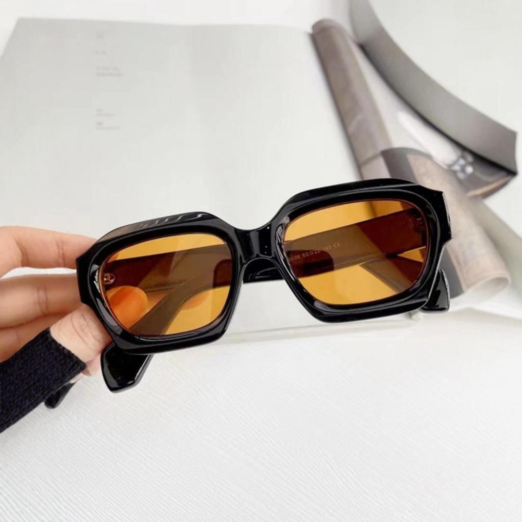 Unisex Europäische/Amerikanische Retro Polygon Sonnenbrille: Trendige, dicke Fassung für Sonnenschutz & Autofahren