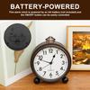 Vintage Alarm Clock Battery Operated No Ticking Metal Silent Desktop Clock with Night Light for Home Bookshelf Nightstand Decor