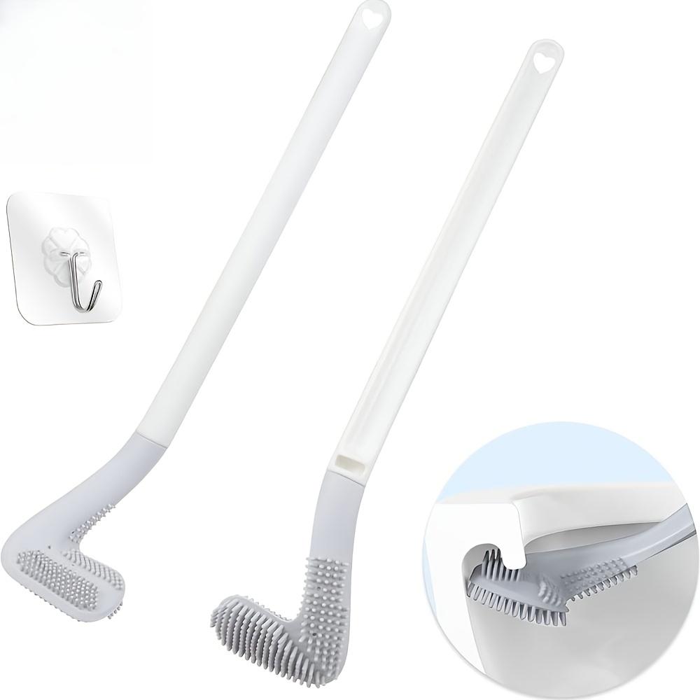 Flexible Silicone Toilet Brush 360° Rotation Long Handle Wall Mounted