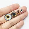 6/8/12/16mm Doll Eyes Cat Eyes Glass Eyes Round Cabochon Eye Mixed Printed Half Round Eyes 30Pcs Mini Animal Eyes for Doll Props