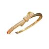 Silver Finish Zircon Butterfly Bangle Bracelet With Gold Plating For Elegant Occasions